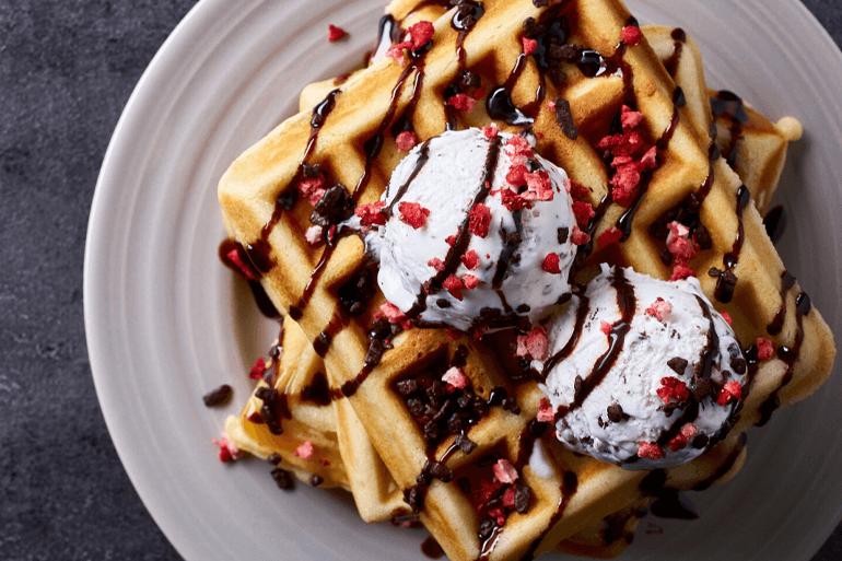 Waffle with icecream