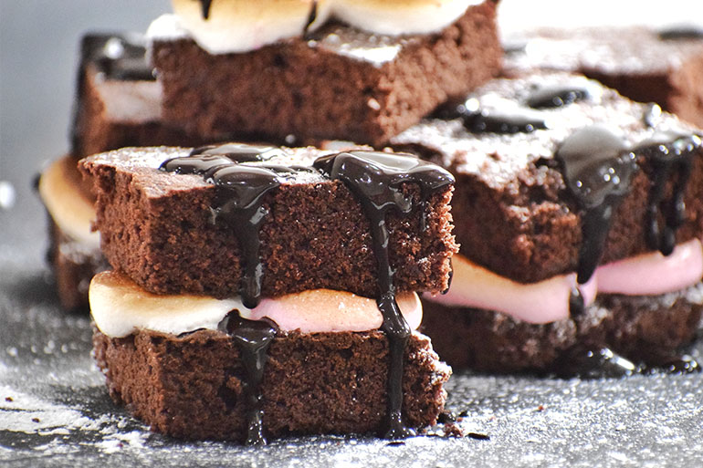 Stack of Special S'mores Brownie