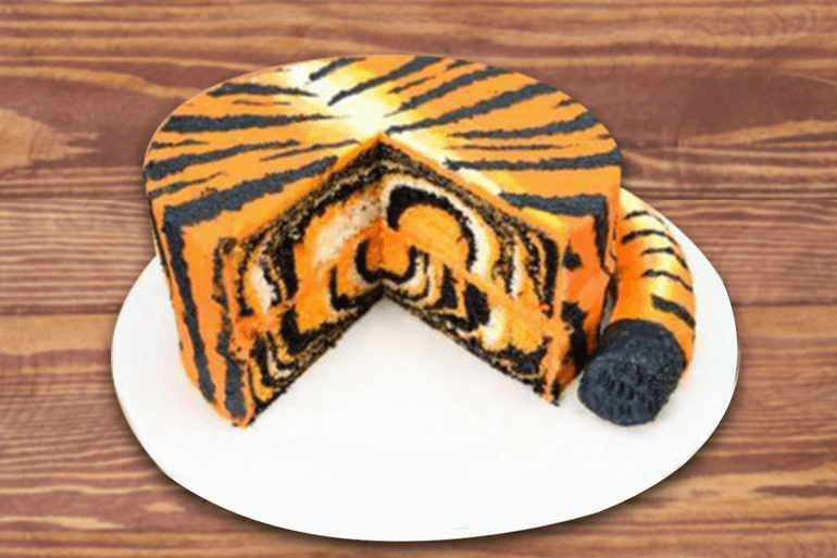 Tiger print cake