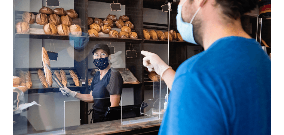 customer selecting bread