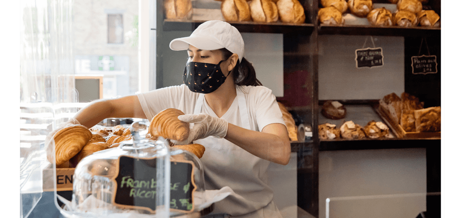 seller girl in bakery