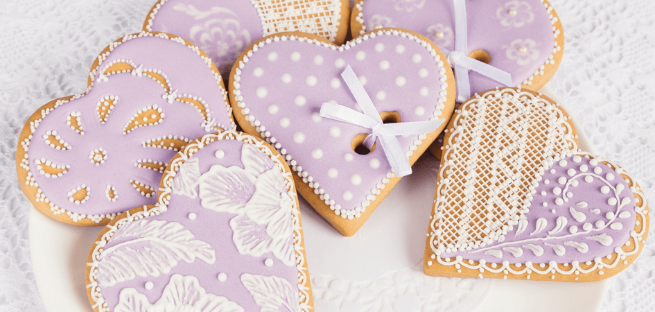 lavender coloured cookies