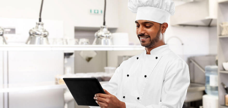chef with tablet