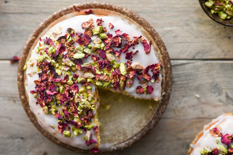 pistachio rose cake