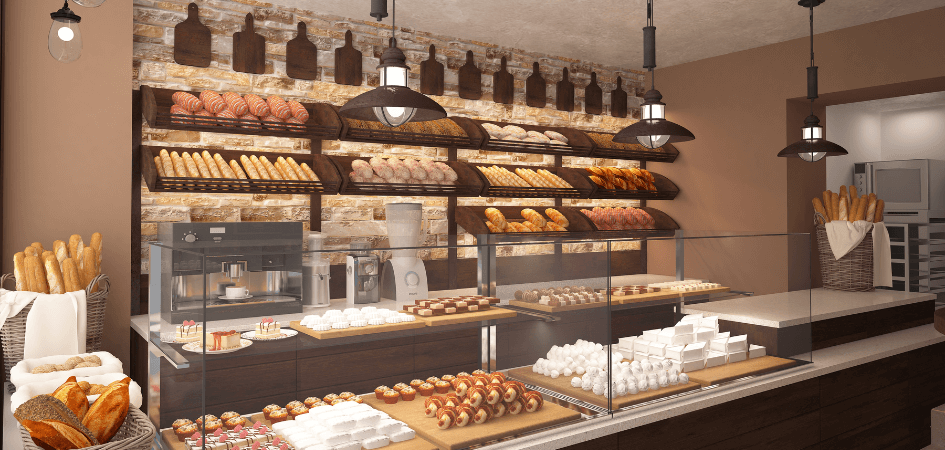 Bakery with different breads