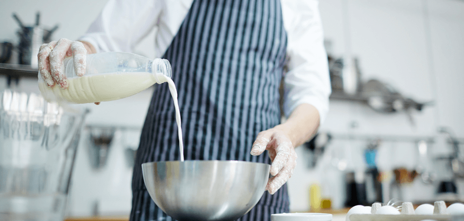 Adding Milk to mixture