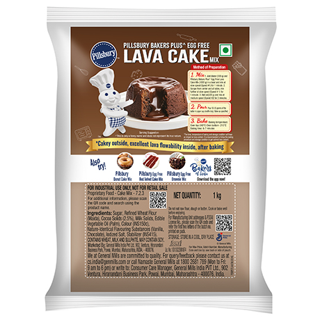 Packshot of Pillsbury™  Bakers Plus^ Egg Free Lava Cake Mix