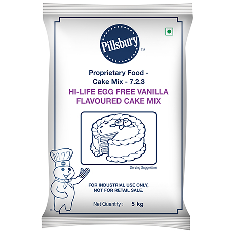 Packshot of Pillsbury™ Hi-Life Egg Free Vanilla Flavoured Cake Mix