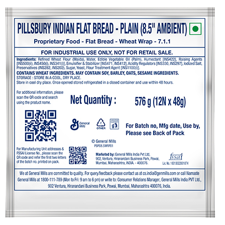 Packshot of Pillsbury™ Indian Flat Bread - Plain (8.5" Ambient)