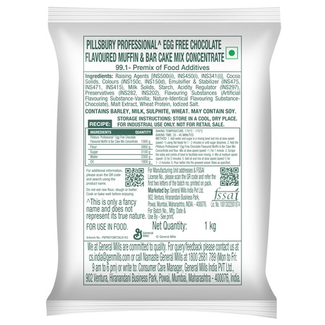 Egg-free chocolate muffin and bar cake mix pack