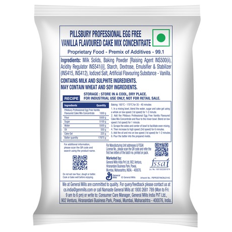 Egg-free vanilla cake mix pack