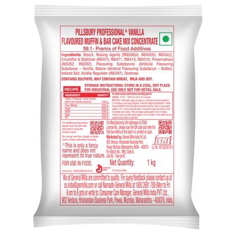 Pillsbury Professional vanilla muffin and bar cake mix pack.